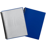 MARBIG DISPLAY BOOK REFILLABLE 20 POCKET A4 CLEARBLUE