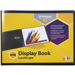 MARBIG DISPLAY BOOK NONREFILABLE LANDSCAPE 20 POCKET A3 BLACK