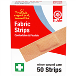 ST JOHN FIRST AID STRIPS FABRIC PACK 50