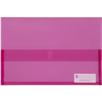MARBIG POLYPICK DOCUMENT WALLET FOOLSCAP TRANSLUCENT PINK
