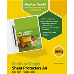 MARBIG SHEET PROTECTORS MEDIUM WEIGHT A4 BOX 100