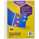 MARBIG HEAVYWEIGHT COPYSAFE CDDVD POCKETS 3 CAPACITY A4 PACK 10