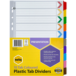MARBIG DIVIDER REINFORCED 10TAB A4 ASSORTED