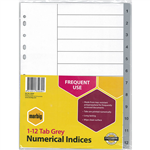 MARBIG INDEX DIVIDER PP 112 TAB A4 GREY