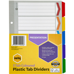 MARBIG DIVIDER REINFORCED MANILLA 5TAB A5 ASSORTED