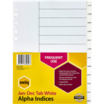 MARBIG INDEX DIVIDER PP JANDEC TAB A4 WHITE