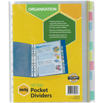 MARBIG COPYSAFE DIVIDER POCKET PP 10TAB A4 ASSORTED
