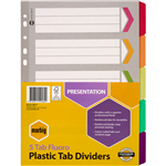 MARBIG DIVIDER REINFORCED MANILLA 5TAB A4 FLUORO ASSORTED