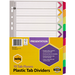 MARBIG DIVIDER REINFORCED MANILLA 10TAB A4 FLUORO ASSORTED