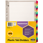 MARBIG DIVIDER REINFORCED MANILLA 31TAB A4 FLUORO ASSORTED