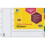 MARBIG DIVIDER LANDSCAPE PP 5TAB A3 ASSORTED