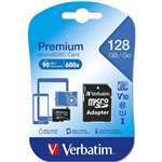 VERBATIM MICROSD CARD WITH ADAPTER 128GB BLACK