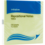 INITIATIVE REPOSITIONAL NOTES 76 X 76MM YELLOW PACK 12