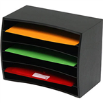 MARBIG DESKTOP ORGANISERS WOODEN 6 TIER BLACK