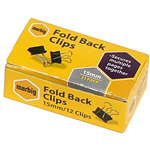 MARBIG FOLDBACK CLIP 15MM BOX 12