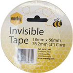 MARBIG INVISIBLE TAPE 18MM X 66M 762MM CORE
