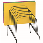 MARBIG STEP FILE WIRE ORGANISER RACK 8 SLOT LARGE BLACK