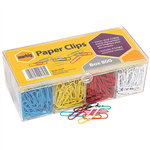 MARBIG COLOURED PAPER CLIP LARGE 33MM ASSORTED BOX 800