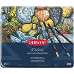 DERWENT STUDIO COLOURED PENCILS ASSORTED TIN 24