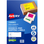AVERY 35937 L7163FG HIGH VISIBILITY SHIPPING LABEL LASER 14UP FLUORO GREEN PACK 25