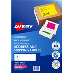 AVERY 35952 L7162FP HIGH VISIBILITY SHIPPING LABEL LASER 16UP FLUORO PINK PACK 25
