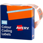 AVERY 43270 LATERAL FILE LABEL SIDE TAB YEAR CODE 20 25 X 38MM PINK BOX 500