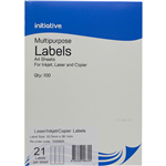 INITIATIVE MULTIPURPOSE LABELS 21UP 635 X 381MM PACK 100