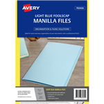 AVERY 88282 MANILLA FOLDER FOOLSCAP LIGHT BLUE PACK 20