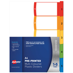 AVERY 920145 L74115 CUSTOMISABLE DIVIDER PP MULTICOLOUR 15 TABS