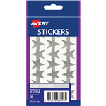 AVERY 932354 MERIT STAR STICKERS 21MM SILVER PACK 36