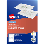 AVERY 936230 C32026 QUICK CLEAN BUSINESS CARD DOUBLE SIDED 270GSM 85 X 54MM SATIN WHITE PACK 100