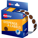 AVERY 937237 ROUND LABEL DISPENSER 14MM BROWN BOX 1050