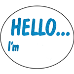 AVERY 937263 MESSAGE LABELS HELLO IM 58 X 43MM OVAL BOX 100