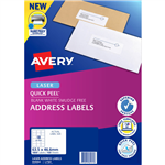 AVERY 959002 L7161 QUICK PEEL ADDRESS LABEL WITH SURE FEED LASER 18UP WHITE PACK 100