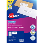 AVERY 959012 L7651 QUICK PEEL ADDRESS LABEL WITH SURE FEED LASER 65UP WHITE PACK 25