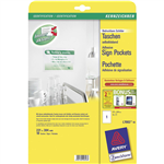 AVERY 959177 L7083 ADHESIVE SIGN POCKETS 1UP PACK 10