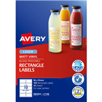 AVERY 980054 L7148 DURABLE RECTANGULAR LABELS LASER 10UP MATT VINYL PACK 100