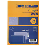 CUMBERLAND C5 ENVELOPES POCKET PLAINFACE STRIP SEAL 85GSM 162 X 229MM GOLD PACK 25