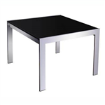 RAPID GLASS COFFEE TABLE 600 X 600MM BLACKCHROME