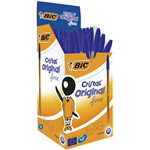 BIC CRISTAL ORIGINAL BALLPOINT PENS FINE BLUE BOX 50