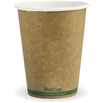 BIOPAK BIOCUP SINGLE WALL CUP 350ML KRAFT GREEN STRIPE PACK 50