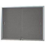 VISIONCHART BE NOTICED NOTICE CASE 2 SLIDING DOOR 1220 X 915MM SILVER FRAME GREY BACKING