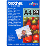 BROTHER BP71G PREMIUM PLUS GLOSSY PHOTO PAPER 260GSM A4 WHITE PACK 20