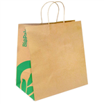 BIOPAK KRAFT PAPER BAGS TWIST HANDLE LARGE 300 X 305 X 170MM CARTON 250