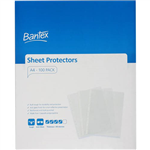 BANTEX TOUGH SHEET PROTECTORS 90 MICRON A4 CLEAR BOX 100