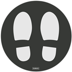 DURUS ADHESIVE FLOOR SIGN SHOE PRINTS CIRCULAR 250MM BLACK