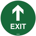 DURUS ADHESIVE FLOOR SIGN EXIT CIRCULAR 250MM GREENWHITE