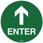 DURUS ADHESIVE FLOOR SIGN ENTRY CIRCULAR 250MM GREENWHITE