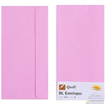 QUILL DL COLOURED ENVELOPES PLAINFACE STRIP SEAL 80GSM 110 X 220MM MUSK PACK 25