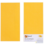 QUILL DL COLOURED ENVELOPES PLAINFACE STRIP SEAL 80GSM 110 X 220MM SUNSHINE PACK 25